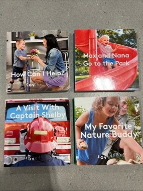 LOVEVERY Set of 4 Childrens Board Books - Bright Red, Blue, Pink, Multicolor